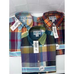 Lot of 3 - NWT Vintage Sears Roebuck & Co. plaid short sleeve button down size M